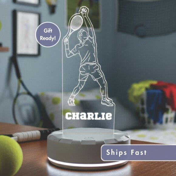 Custom Tennis LED Night Light for Sports-Themed Rooms - Picture 1 of 8